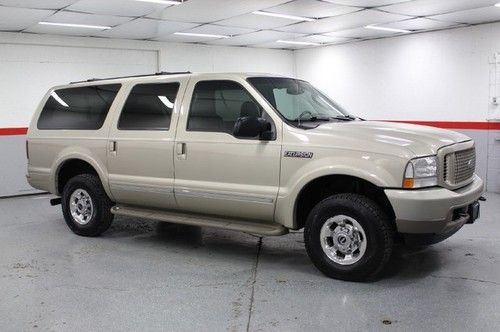 04 excursion limited powerstroke turbo diesel leather dvd 3rd row clean carfax
