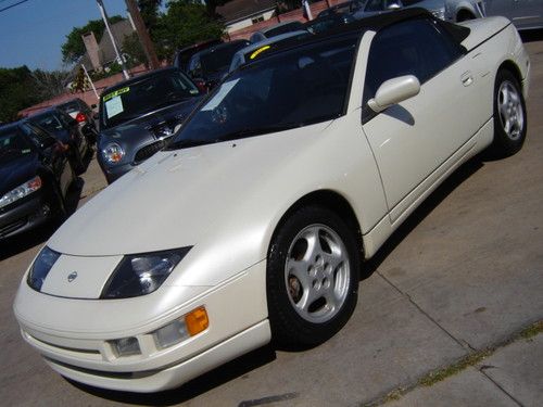 1993 nissan 300zx convertible auto 80k miles pearl white leather clean carfax