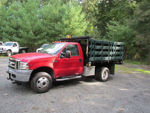 2005 ford f-350 super duty 4x4 v10 gas 10' composite stake body dump 9000 miles!
