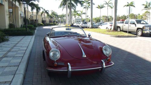 1961 porsche 356 roadster. red with black. excellent condition. matching numbers