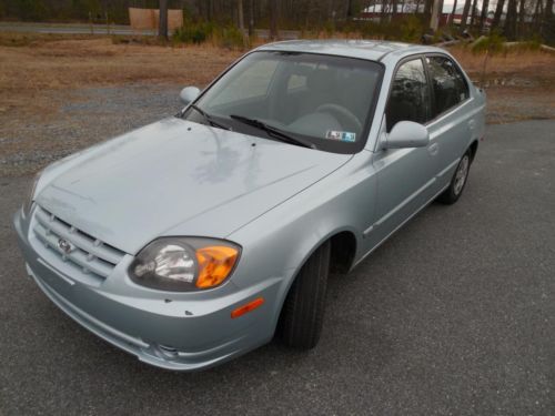 2003 hyundai accent gl blue gas saver low miles current inspection no reserve