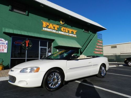 2002 chrysler sebring limited convertible 65k miles white / cream leather