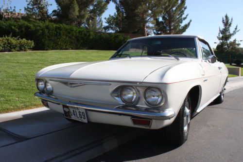 1965 chevrolet corvair corsa convertible, 4-speed, white/red interior new roof