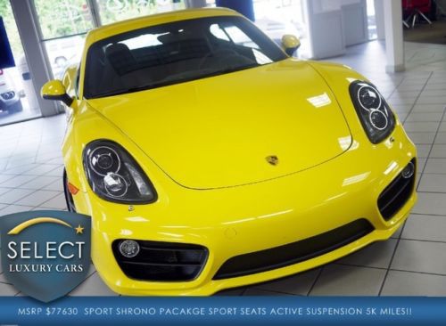 Msrp $77,620 cayman s 20 whls active suspension sport chrono sport exhausts!!