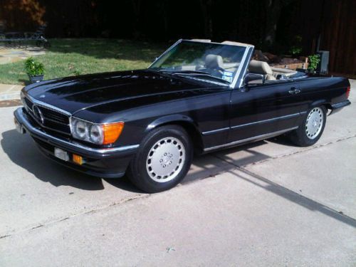 88 560sl roadster - tx car with european bumpers &amp; kinder seat - oldtimer