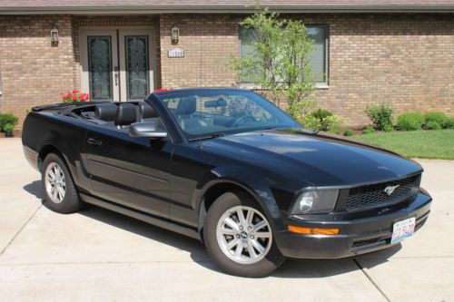 2007 ford mustang premium v6 convertible triple black leather interior