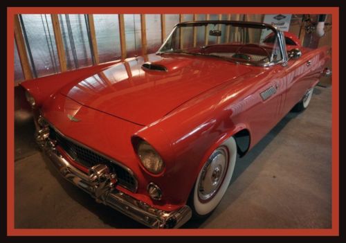 1956 ford thunderbird (t-bird) 2d convertible - fiesta red w/new top very nice!