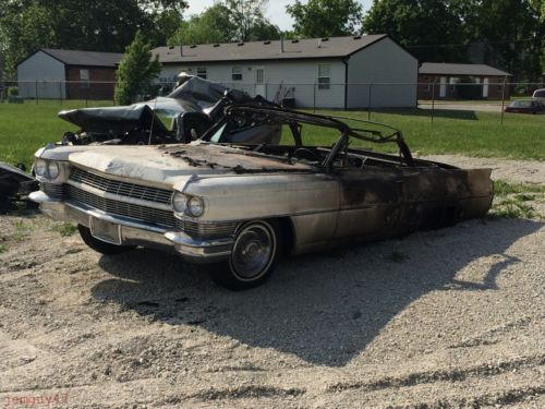 1964 cadille convertible-former show car-now fire damaged-worth more for parts!