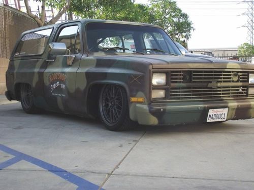 1984 chevy blazer military sitting on a c5 corvette cucv m1009 hot rod collector