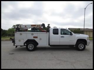 '08 4wd chevy v8 3500hd 8' service body utility bed crane truck 4x4 we finance
