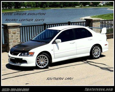 2006 lancer evolution white/blk recaro lthr 5-spd stock southern car original!!!