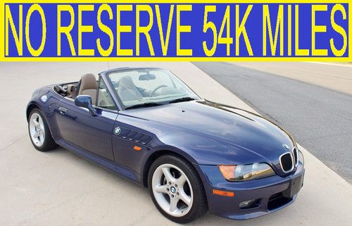 No reserve 54k original miles 5-speed z3 convertible 2.8l z4 98 99 00 01 02 03