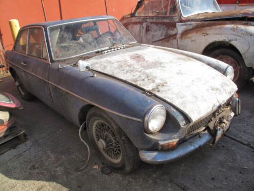 2 early mgb gt projects with extra parts sitting decades in san jose ca 67 68