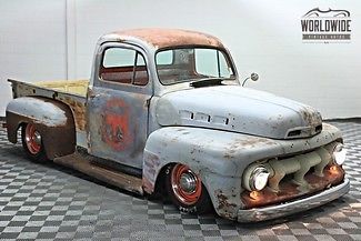 1951 ford f100 air ride rat rod truck! front disc v8 auto
