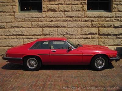 Xjs 5.3 v12 coupe rouge red tan leather 16" wire wheels low miles british jaguar