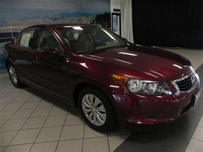 2009 honda accord lx auto red on beige clean low miles one owner new tires