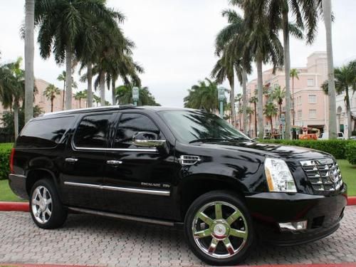 Florida 1-owner black on black loaded premium escalade esv long wheel base mint!