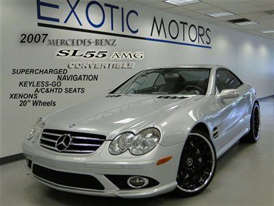 2007 mercedes sl55 amg!! supercharged nav a/c&amp;heated-sts keyles.go xenon 20"whls