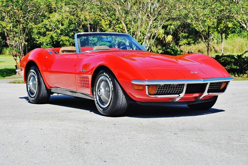 Very rare leather 1972 chevrolet corvette convertible great driving looking car