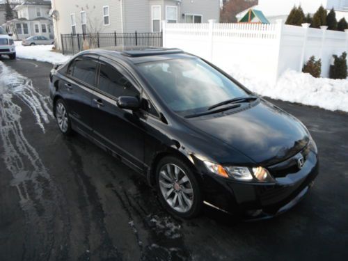 09 honda civic si 6-speed manual transmission 4 door black sunroof 80200 miles