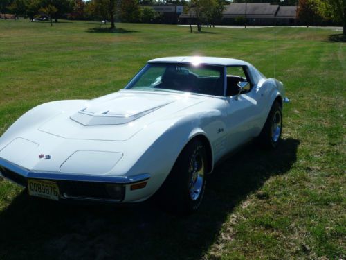 1971 corvette lt-1 coupe, ncrs, fully restored, white/black, matching numbers