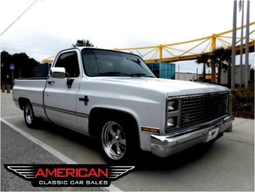 85 chevy short box short bed 350 engine a/c ps pb pw lowered nice!