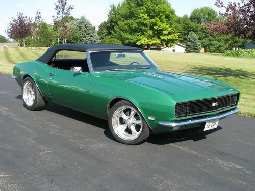 1968 camaro rs/ss clone convertible rare j2 rally green car