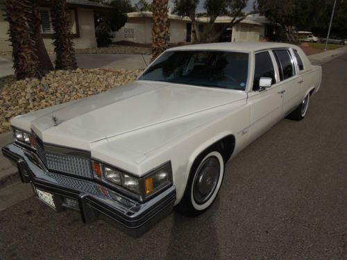 White / blue vintage 1979 cadillac fleetwood limousine all original 50k miles !