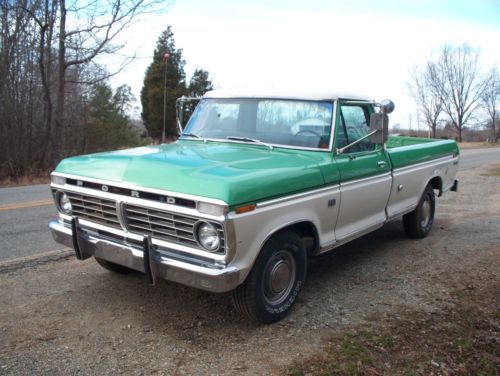 1973 ford truck f-100 2 tone green/white long bed