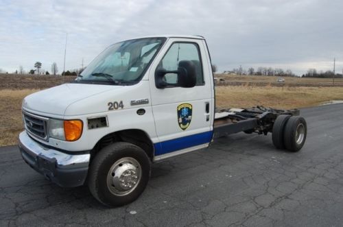 E450 powerstroke diesel cab chassis fleet serviced dually clean auto 350 flatbed