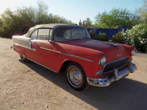 1955 bel air convertible - rare continental kit with skirts- old barn find -