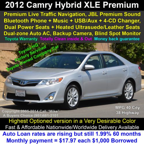 Xle hybrid premium, heated leather, navigation+traffic, jbl+bluetooth &amp; camera!!