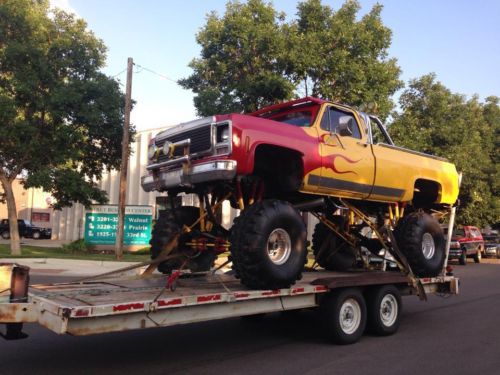 1979 chevy mud monster truck 4x4 5 speed 44&#034; tires low starting price no reserve