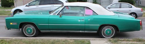 1976 cadillac eldorado convertible 76 green with white interior !! 500 ci v8
