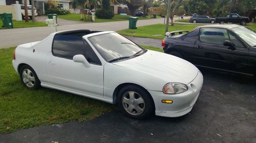 1993 honda civic del sol si sohc vtec jdm d15b  matte white a/c 5spd