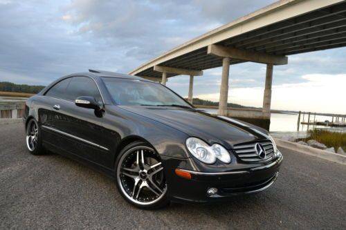 Black mercedes benz clk sport coupe, 19&#034; wheels, h&amp;r suspension amg clk63 look