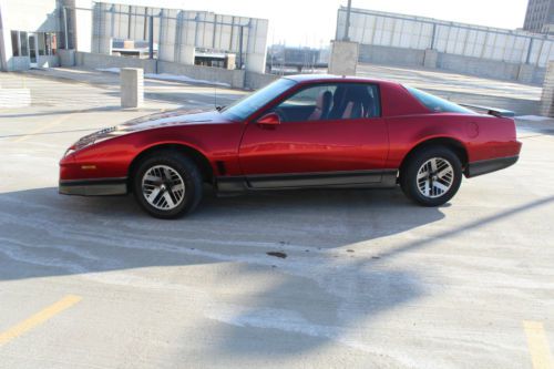 1985 trans am, candy apple red paint, custom leather, 383, shaved door handles