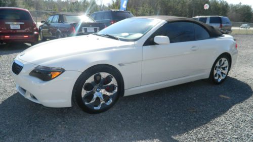 2004 bmw 645ci base convertible 2-door 4.4l luxury white coupe chrome rims