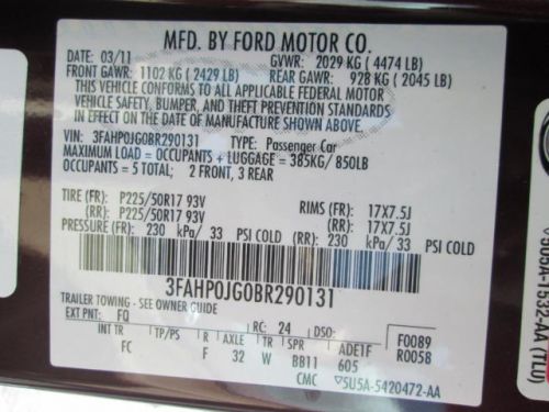 2011 ford fusion sel