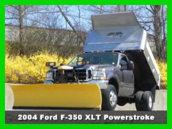 2004 ford f350 4x4 4wd diesel dump truck - stainless steel body - 9' fisher mm2