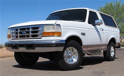 *no reserve* 96 ford bronco eddie bauer 4x4 low miles! az clean &amp; maint. leather