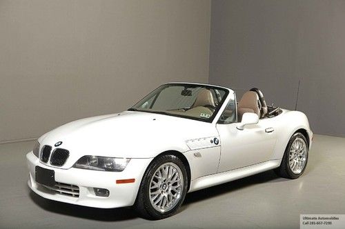 2000 bmw z3 2.8l convertible 5 speed leather sports pkg alpine white wood clean