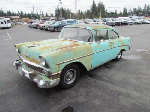 1956 chevy 210 post original 1 family owned, barn find, patina rod, gasser