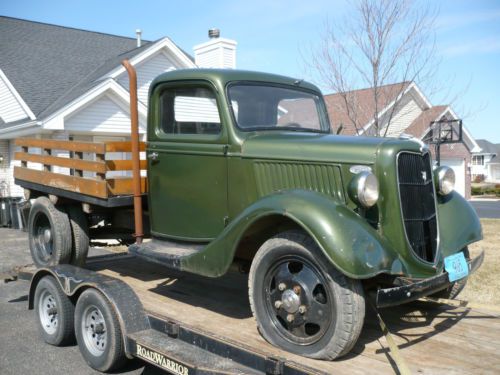 1935 ford 1.5 ton pickup truck hot rat rod farm grille hood 1936 1934 1932 cab