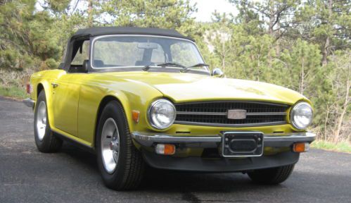 1974.5 triumph tr6 yellow/black/black 4 speed over drive