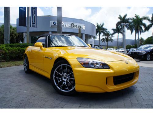 2006 honda s2000 convertible yellow on black clean carfax non smoker florida car