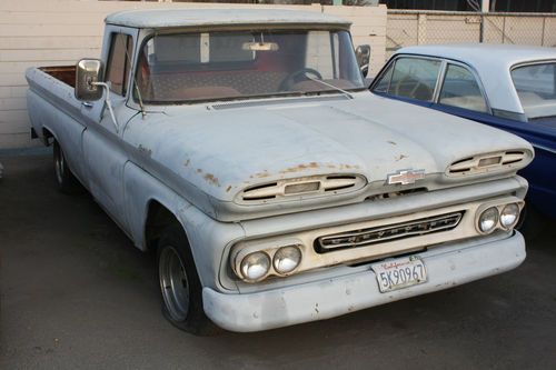 1961 chevrolet chevy apache 10 pickup truck, project, ratrod, hotrod
