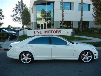2007 mercedes benz s 65 amg   white on black with pano top and night vision