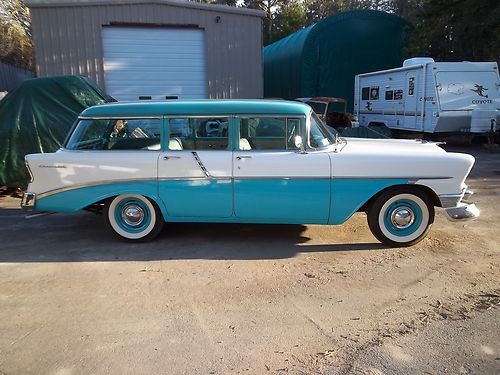 1956 chevy 210 original barn  find station wagon v/8 a/c auto  1- 508 648 3470
