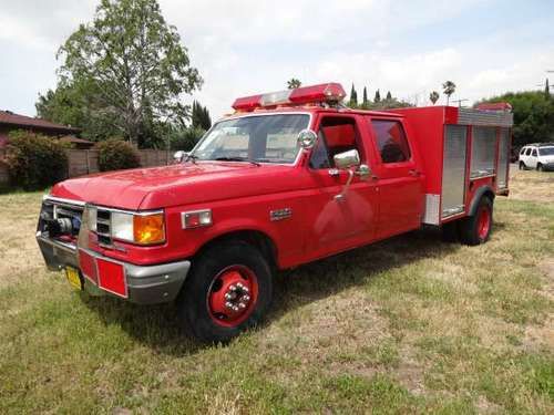 89' ford f-350 crew cab rescue fire truck emergency responce truck 7.3 diesel